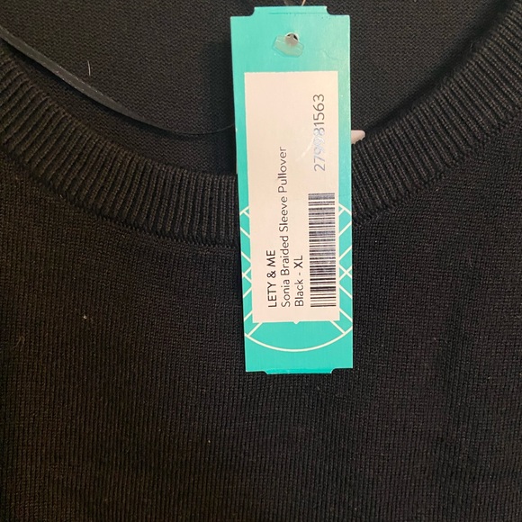 Lety and Me Sonya braided sleeve sweater - Picture 2 of 6